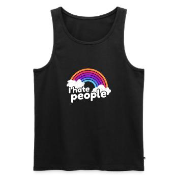 I hate people with rainbow - Männer Premium Bio Tank Top - Schwarz - Vorne - Michal (187cm)