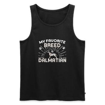 Ma race préférée est dalmate - Débardeur bio Premium Homme - noir - Devant - AI Model Male 178 light (178cm)