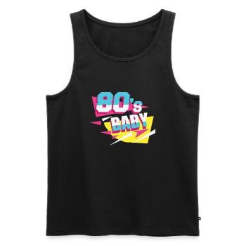 80s Baby - Men's Premium Organic Tank Top - black - Front - AI Model Male 178 light (178cm)