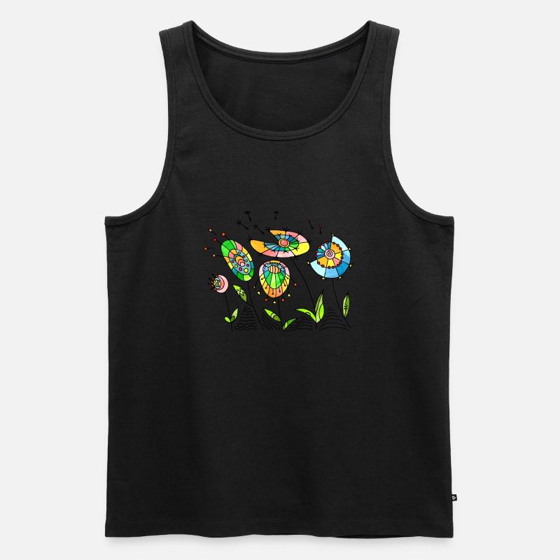 Blumen - Männer Premium Bio Tank Top - Schwarz