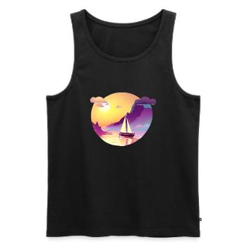 Sailboat Sailing Ship Sailing Sport Sailors - Men's Premium Organic Tank Top - black - Front - Michal (187cm)