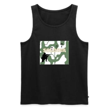 Soldier - Männer Premium Bio Tank Top - Schwarz - Vorne - Michal (187cm)