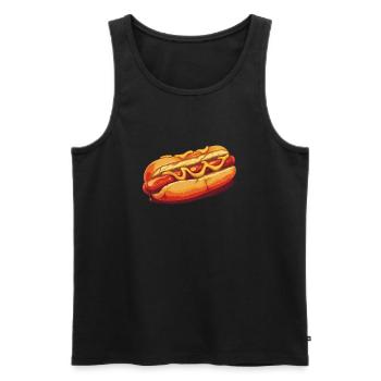 Hotdog Fastfood - Männer Premium Bio Tank Top - Schwarz - Vorne - Michal (187cm)
