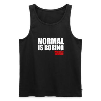 House music - Men's Premium Organic Tank Top - black - Front - AI Model Male 178 light (178cm)