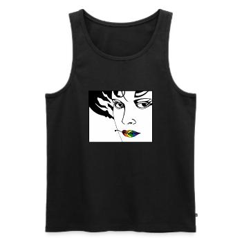 Vulkan 15a - Männer Premium Bio Tank Top - Schwarz - Vorne - Michal (187cm)
