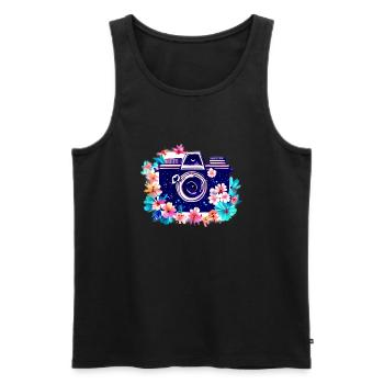 Fotograf Kamera lustig Fotografieren Fotografen - Männer Premium Bio Tank Top - Schwarz - Vorne - Michal (187cm)
