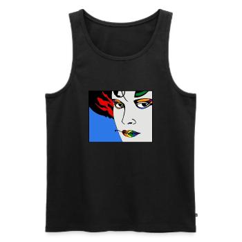 Vulkan 9c - Männer Premium Bio Tank Top - Schwarz - Vorne - Michal (187cm)