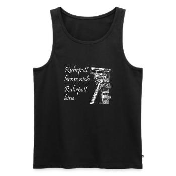 Ruhrpott lernse nich - Männer Premium Bio Tank Top - Schwarz - Vorne - AI Model Male 178 light (178cm)