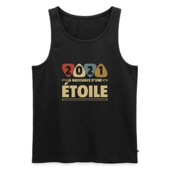 2021 date de naissance / anniversaire année 2021 - Débardeur bio Premium Homme - noir - Devant - Michal (187cm)