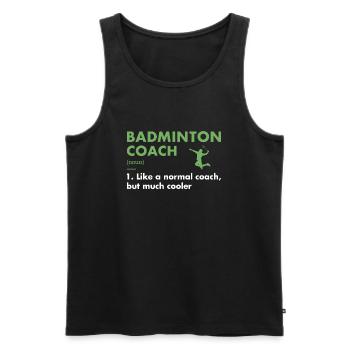 Entraîneur sportif Définition Badminton - Débardeur bio Premium Homme - noir - Devant - AI Model Male 178 light (178cm)