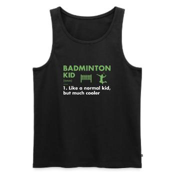 Sport Kid Définition Badminton - Débardeur bio Premium Homme - noir - Devant - Michal (187cm)