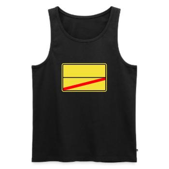 Ortsschild Planko - Männer Premium Bio Tank Top - Schwarz - Vorne - AI Model Male 178 light (178cm)