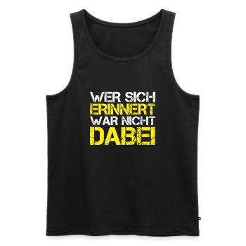 Mallorca WER SICH ERINNERT WAR NICHT DABEI Bier 23 - Männer Premium Bio Tank Top - Schwarz - Vorne - AI Model Male 178 light (178cm)