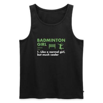 Sport Girl Définition Badminton - Débardeur bio Premium Homme - noir - Devant - Michal (187cm)