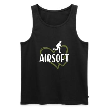 Sport Heart Airsoft - Men's Premium Organic Tank Top - black - Front - Michal (187cm)