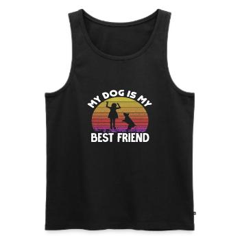 My Dog Is My Best Friend - Men's Premium Organic Tank Top - black - Front - Michal (187cm)