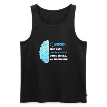 Votre cerveau va redémarrer. Accès refusé BSOD - Débardeur bio Premium Homme - noir - Devant - AI Model Male 178 light (178cm)