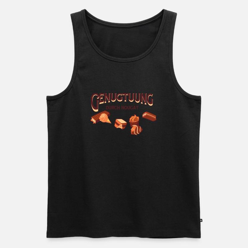 Genugtuung durch Nougat - Männer Premium Bio Tank Top - Schwarz