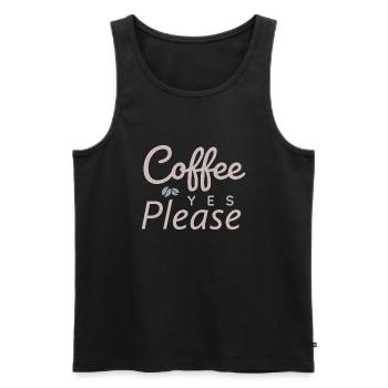 Café oui, s’il vous plaît amateur de café / barista - Débardeur bio Premium Homme - noir - Devant - AI Model Male 178 light (178cm)