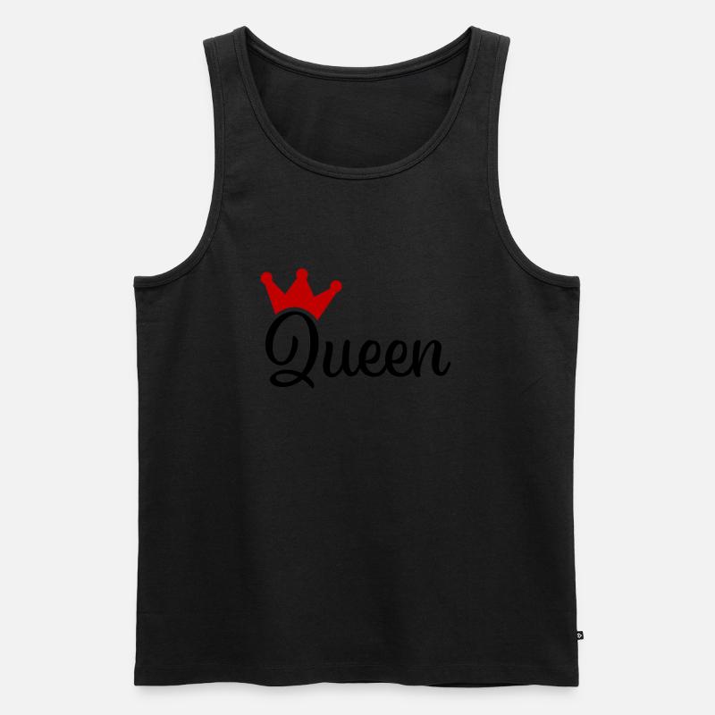 Queen mit Krone - Männer Premium Bio Tank Top - Schwarz