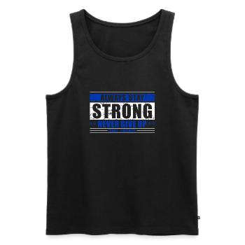 Never Give Up - Männer Premium Bio Tank Top - Schwarz - Vorne - Michal (187cm)