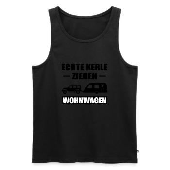 Camping - Männer Premium Bio Tank Top - Schwarz - Vorne - Michal (187cm)