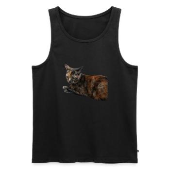 Chat Chaton Chat Drôle Chemise Cadeau - Débardeur bio Premium Homme - noir - Devant - Michal (187cm)