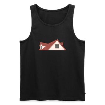 Dach - Männer Premium Bio Tank Top - Schwarz - Vorne - AI Model Male 178 light (178cm)