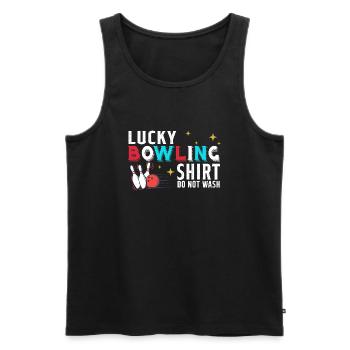 Bowling Nicht waschen Das ist mein Glück Bowling - Männer Premium Bio Tank Top - Schwarz - Vorne - Michal (187cm)