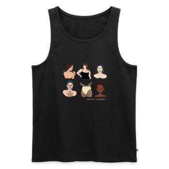 Perfekt unperfekt - Männer Premium Bio Tank Top - Schwarz - Vorne - AI Model Male 178 light (178cm)