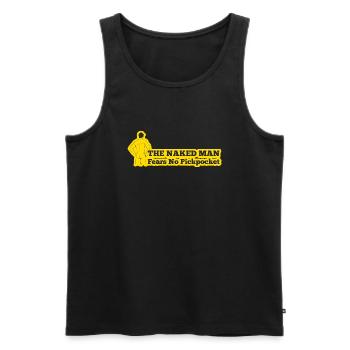 Nackter Mann Humor T-Shirt: Keine Angst Mode - Männer Premium Bio Tank Top - Schwarz - Vorne - AI Model Male 178 light (178cm)