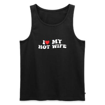 L'amour de ma femme chaude - Débardeur bio Premium Homme - noir - Devant - Michal (187cm)