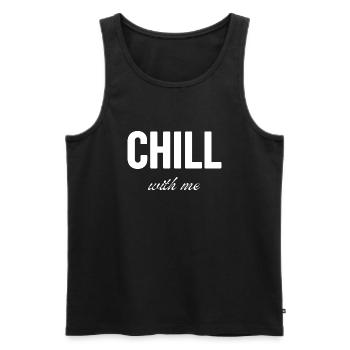 Chill with me - Débardeur bio Premium Homme - noir - Devant - AI Model Male 178 light (178cm)