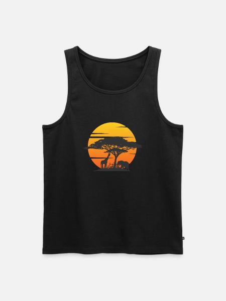 Savanne Kreisende Elefantensafari - Männer Premium Bio Tank Top - Schwarz