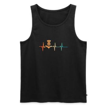 Scottish Heartbeat Flowers - Men's Premium Organic Tank Top - black - Front - AI Model Male 178 light (178cm)
