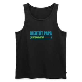 bientôt papa cadeau annonce drôle promu futur papa - Débardeur bio Premium Homme - noir - Devant - Michal (187cm)