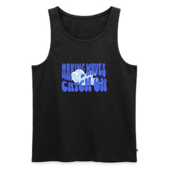 Beach Ocean Surfing Retro Surfers Sea Waves Summer - Männer Premium Bio Tank Top - Schwarz - Vorne - AI Model Male 178 light (178cm)