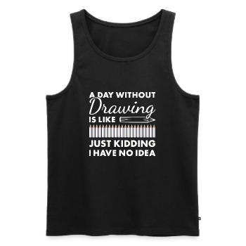Drawer A Day Without Drawing - Men's Premium Organic Tank Top - black - Front - AI Model Male 178 light (178cm)