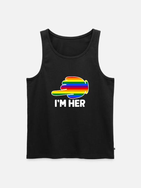 Jeg er hendes regnbue lesbisk par sjov LGBT stolthed - Herre Premium økologisk tanktop - sort