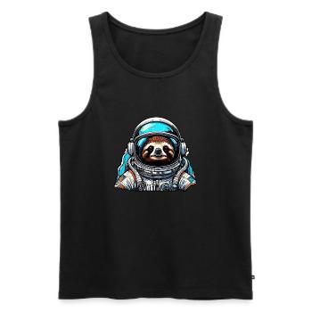 Astronaut / Weltall / Tier / Faultier / Raumschiff - Männer Premium Bio Tank Top - Schwarz - Vorne - AI Model Male 178 light (178cm)