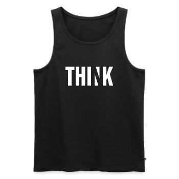 Think - Men's Premium Organic Tank Top - black - Front - AI Model Male 178 light (178cm)