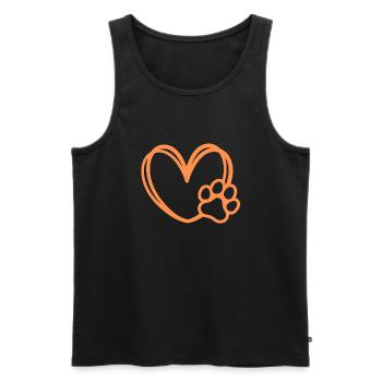 Herz Pfote - Männer Premium Bio Tank Top - Schwarz - Vorne - Michal (187cm)