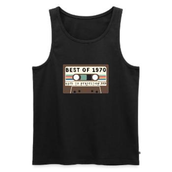 Das Beste von 1970 - Männer Premium Bio Tank Top - Schwarz - Vorne - Michal (187cm)