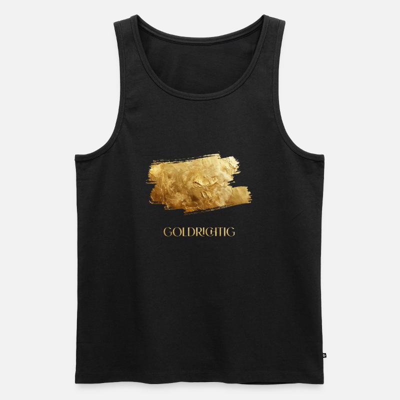 Goldrichtig - Männer Premium Bio Tank Top - Schwarz