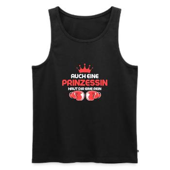 Even a princess punches you in the face. Kampfspor - Men's Premium Organic Tank Top - black - Front - AI Model Male 178 light (178cm)