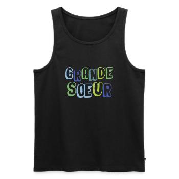 grande sœur, naissance, grossesse - Débardeur bio Premium Homme - noir - Devant - Michal (187cm)