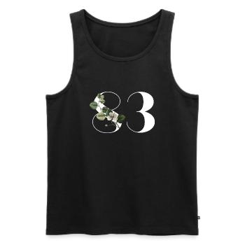 Nummer 83 Blumengrün - 83. Blumengeburtstag - Männer Premium Bio Tank Top - Schwarz - Vorne - AI Model Male 178 light (178cm)