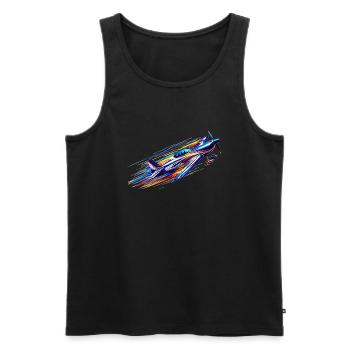 Avion de voltige - Débardeur bio Premium Homme - noir - Devant - AI Model Male 178 light (178cm)