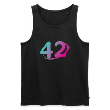Number 42 multicolor - Men's Premium Organic Tank Top - black - Front - AI Model Male 178 light (178cm)