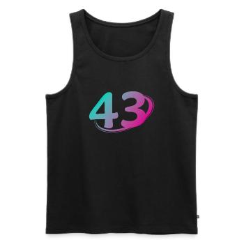 Nummer 43 mehrfarbig - Männer Premium Bio Tank Top - Schwarz - Vorne - Michal (187cm)